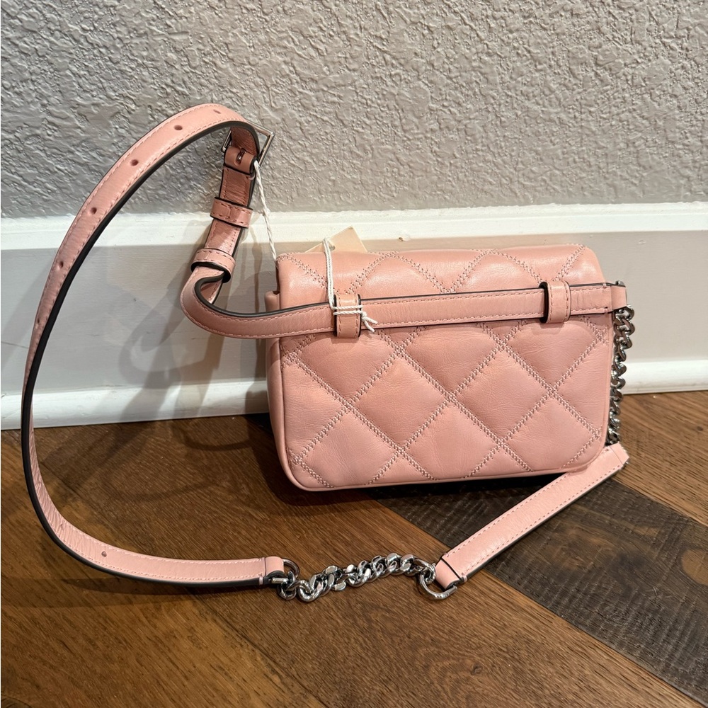 Tory Burch Pink Quilted Leather Belt Bag - Picture 2 of 5